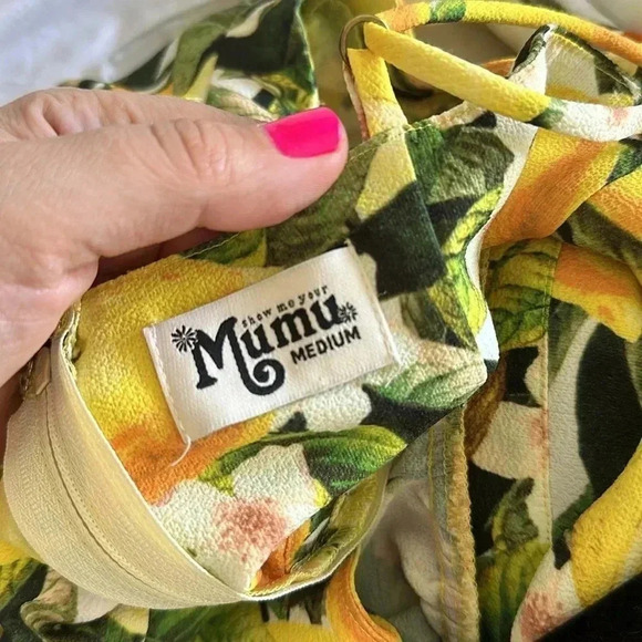 Show Me Your Mumu Piper Dress Citrus Lemons Sz M - Picture 13 of 14